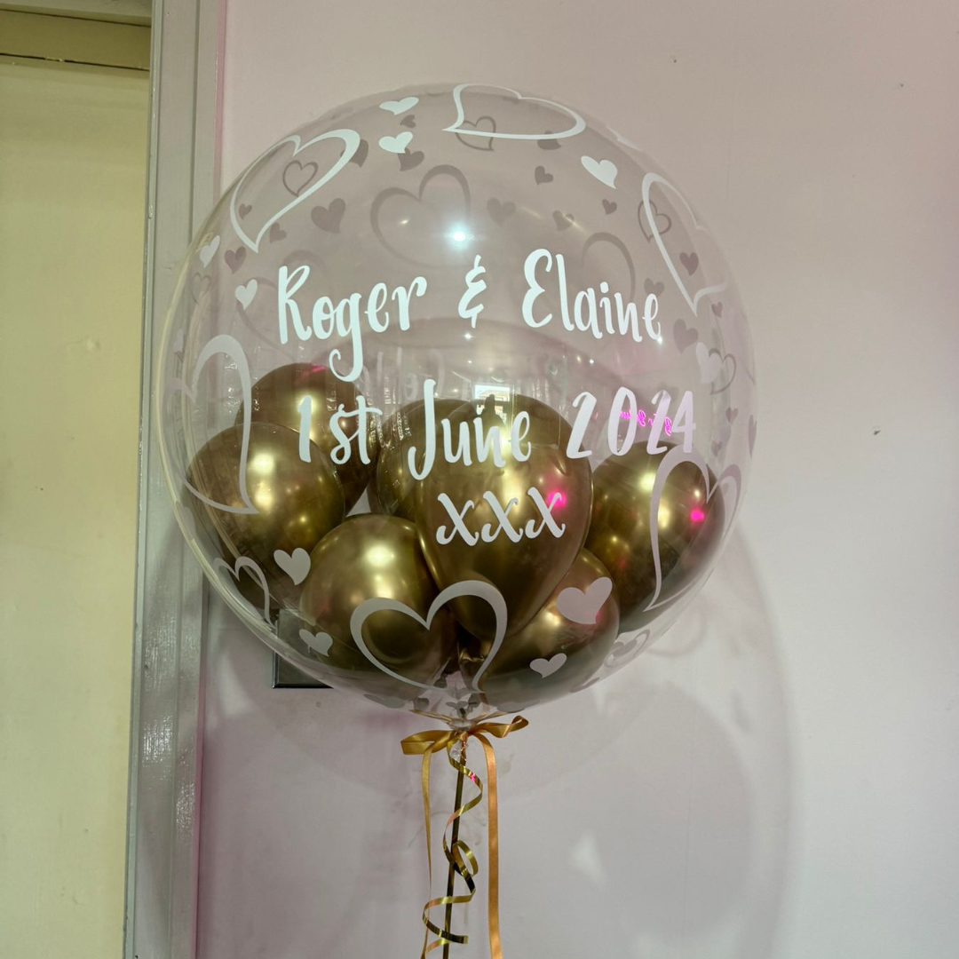 Vinyl Hearts Bubble Balloon