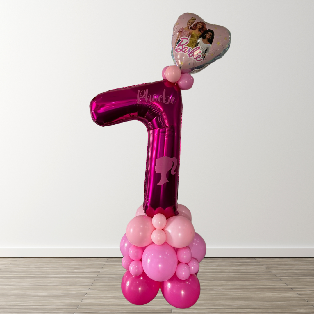 Pink Barbie Balloon Stack
