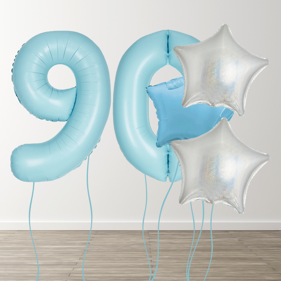 Matte Blue Foil Number Bunch