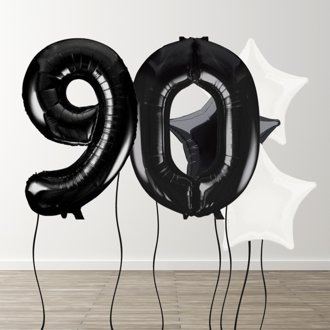 Black & White Foil Number Bunch
