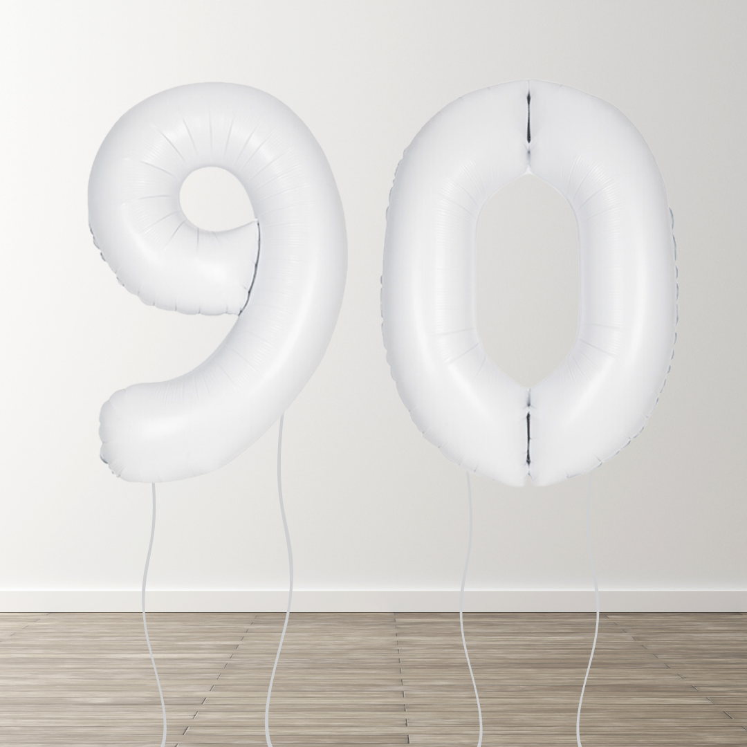 Matte White Foil Number Balloons