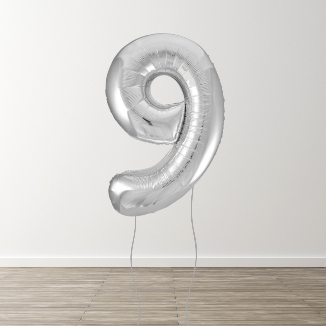 Silver Foil Number Balloons