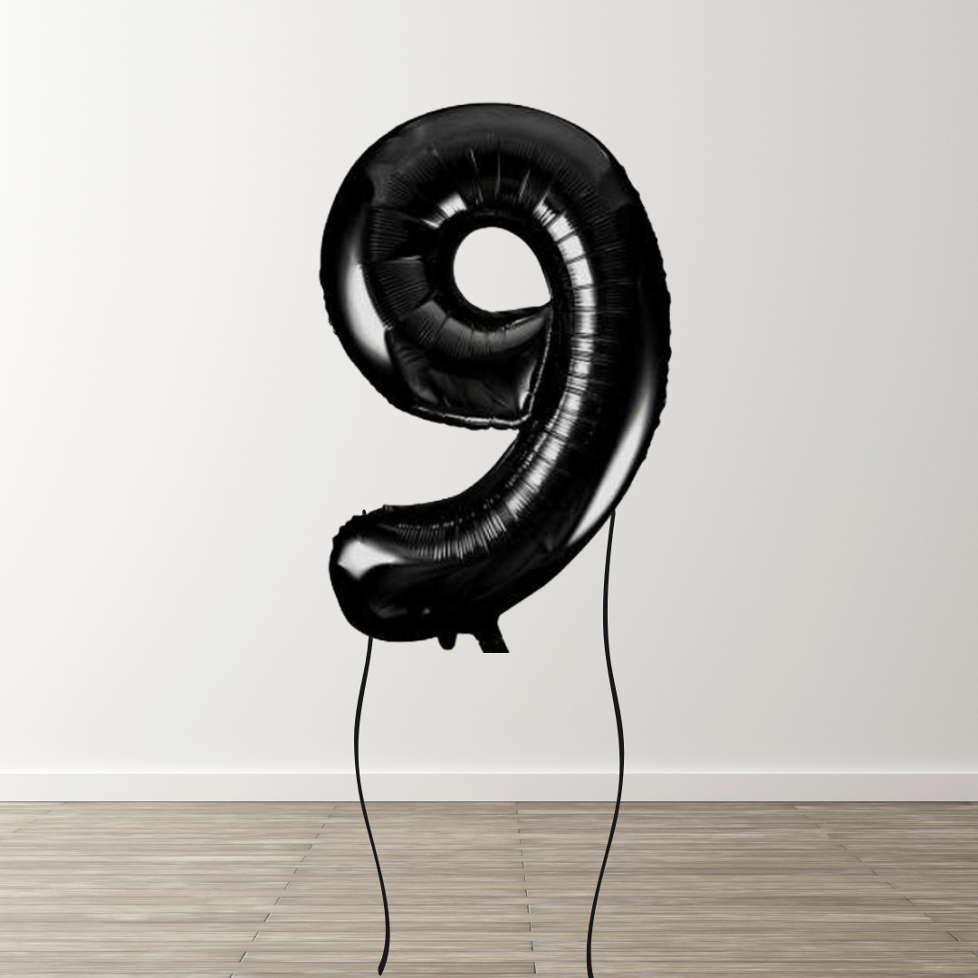 Black Foil Number Balloons