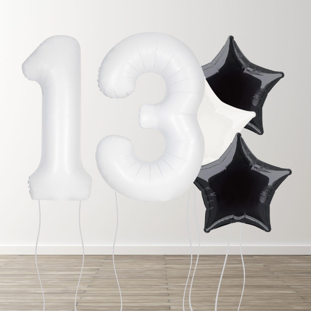 White Foil Number Bunch