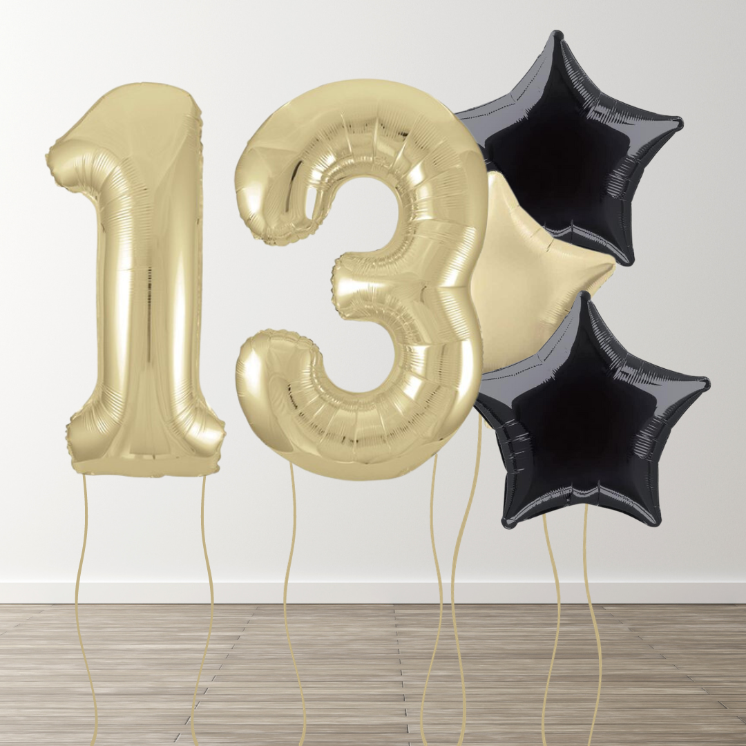 White Gold Foil Number Bunch