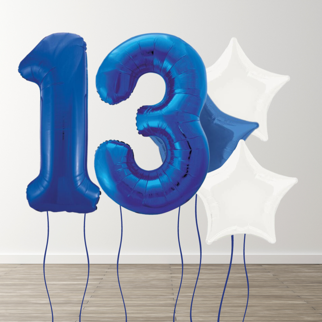 Blue Foil Number Bunch