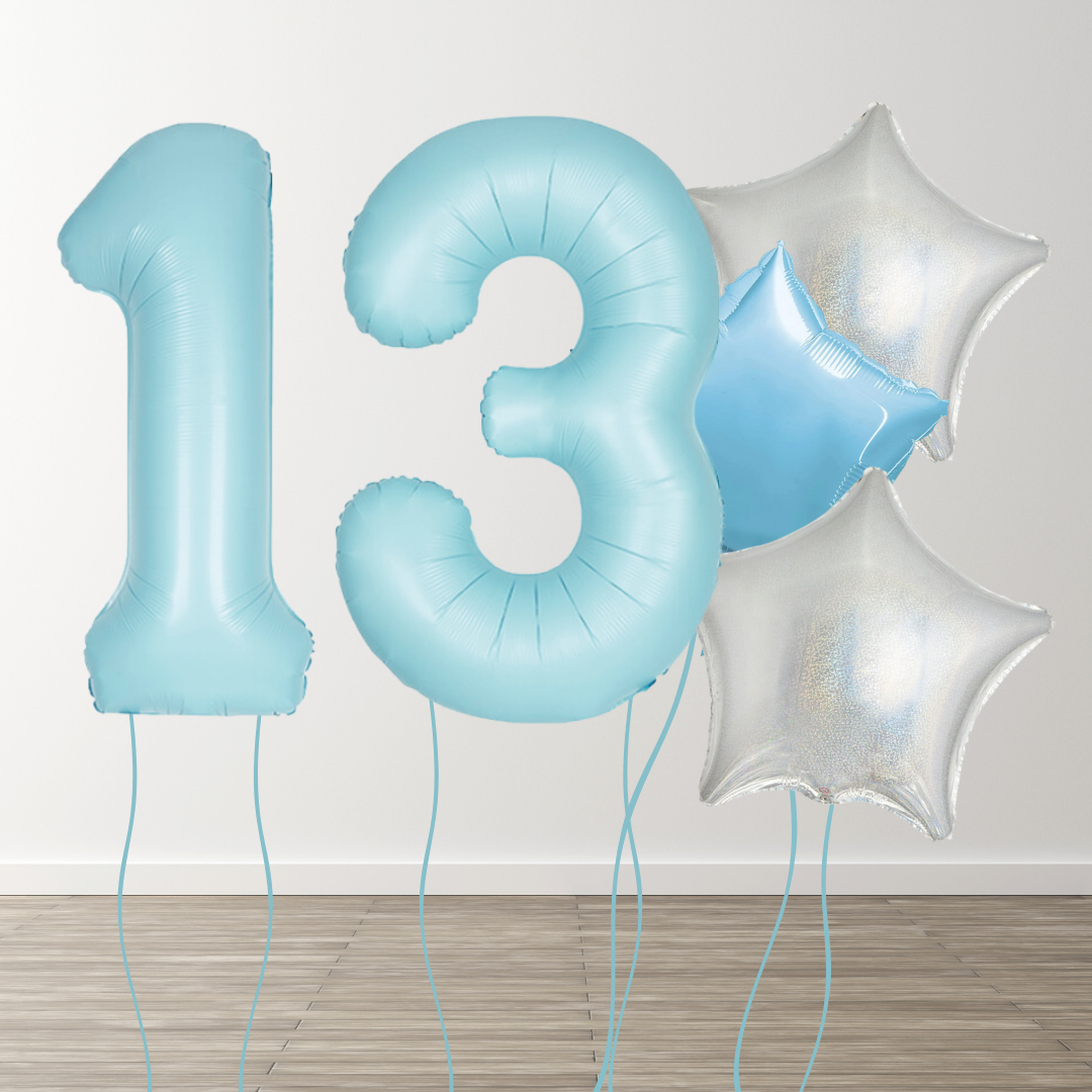 Matte Blue Foil Number Bunch