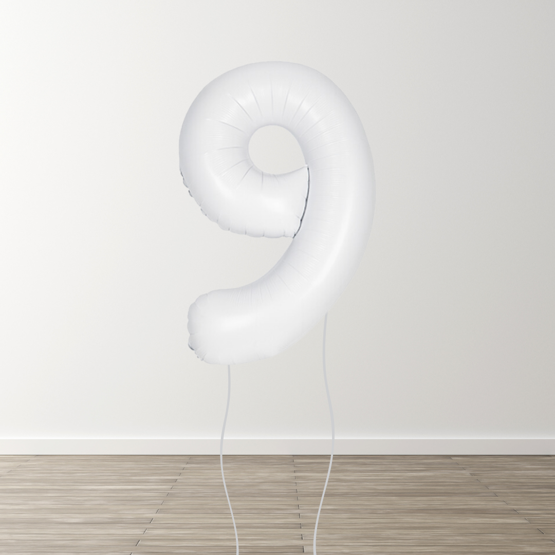 Matte White Foil Number Balloons