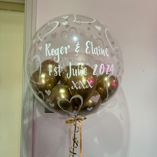 Vinyl Hearts Bubble Balloon