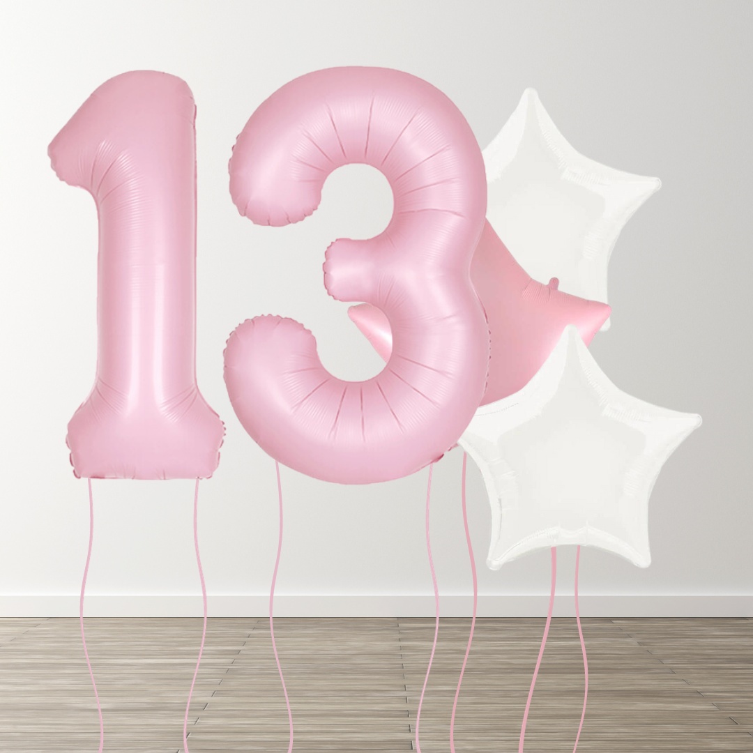 Matte Pink Foil Number Bunch