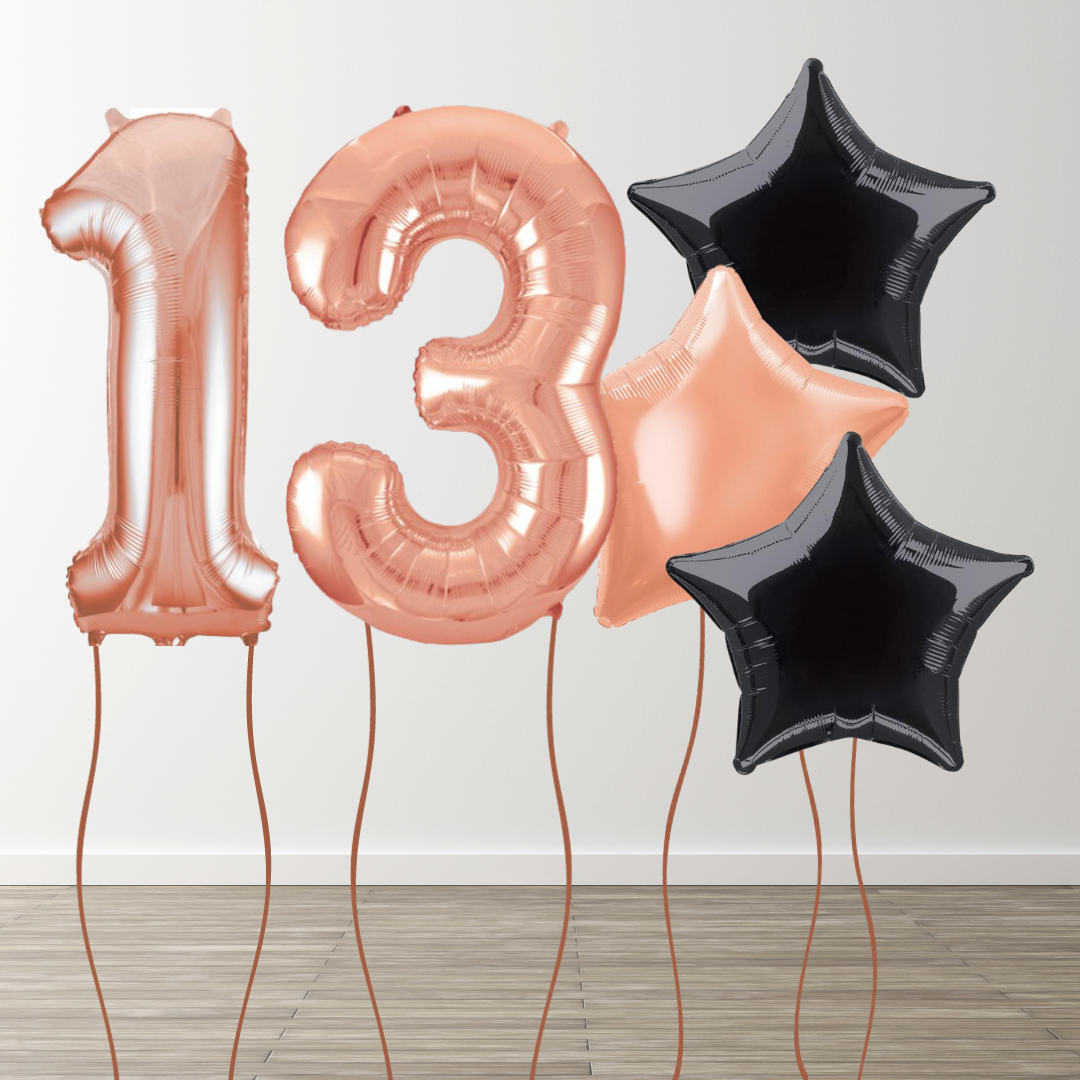 Rose Gold Foil Number Bunch