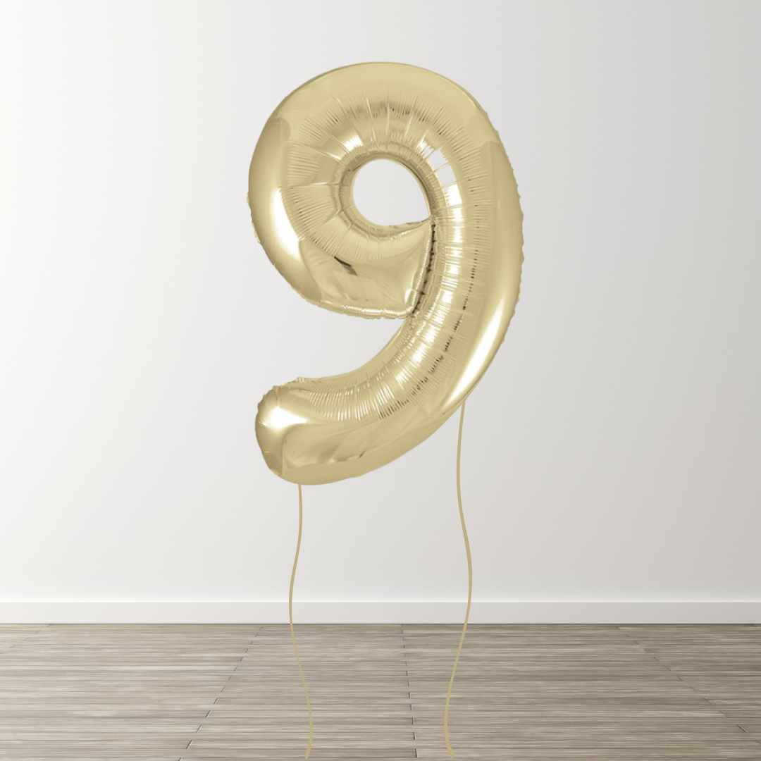 White Gold Foil Number Balloons