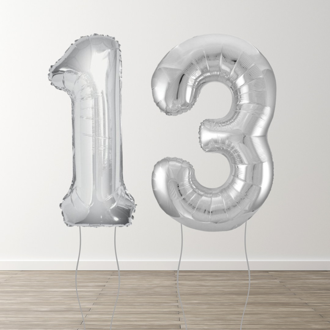 Silver Foil Number Balloons