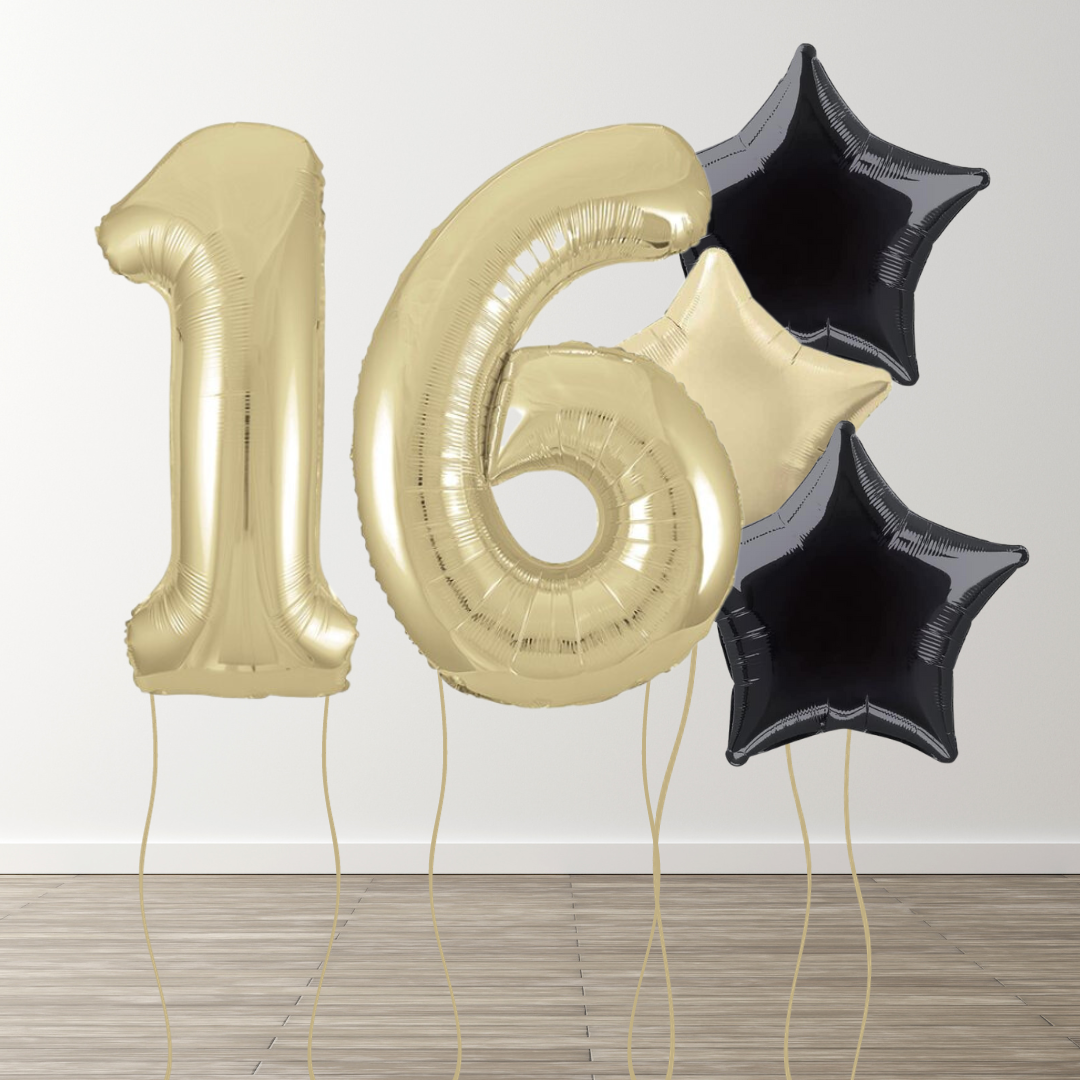 White Gold Foil Number Bunch