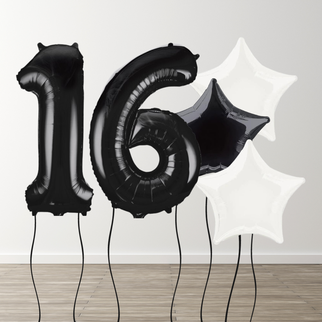 Black & White Foil Number Bunch