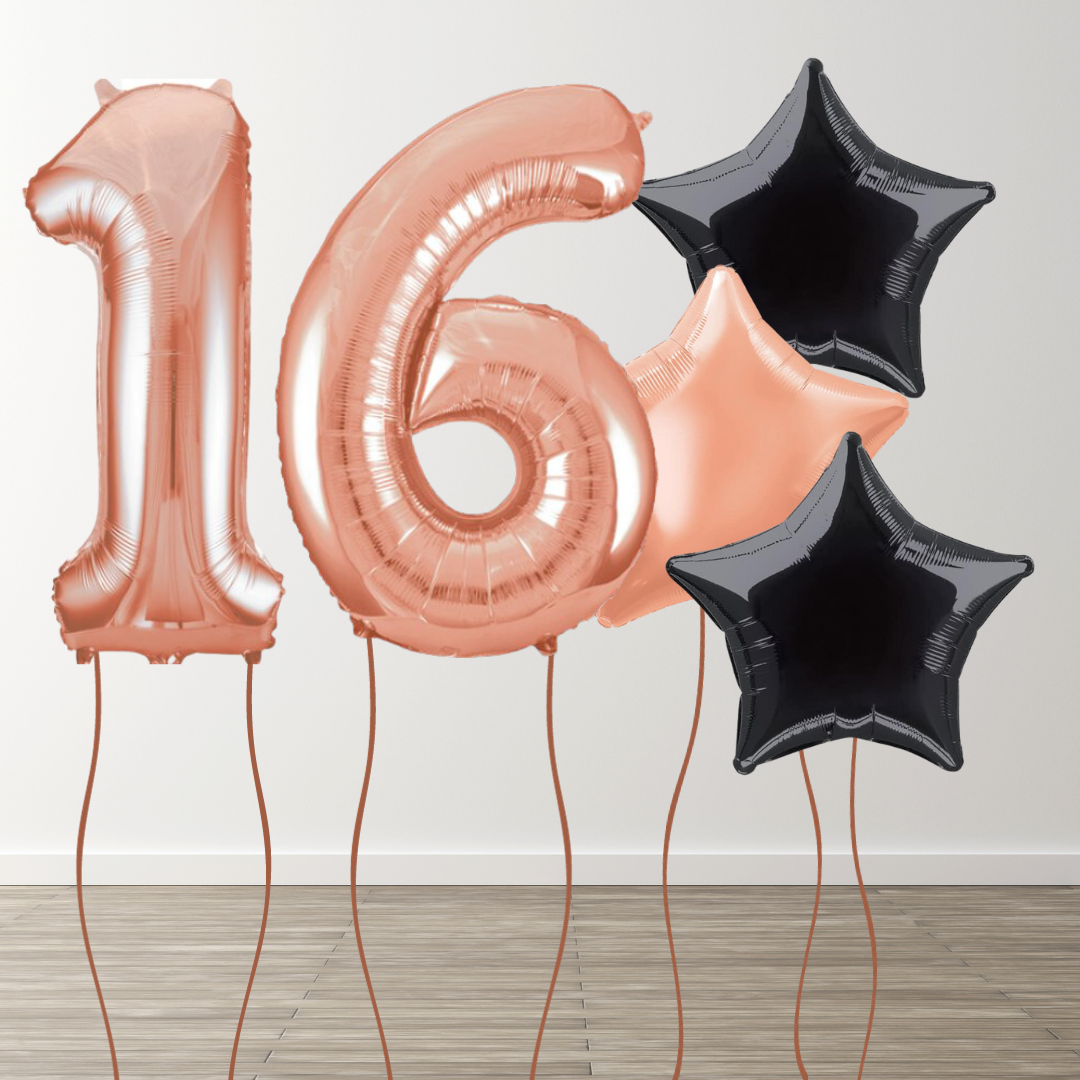 Rose Gold Foil Number Bunch