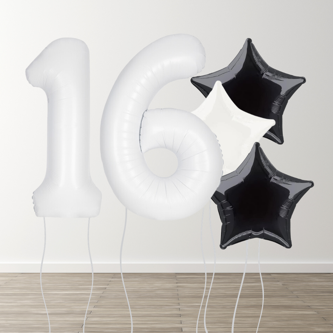 White Foil Number Bunch