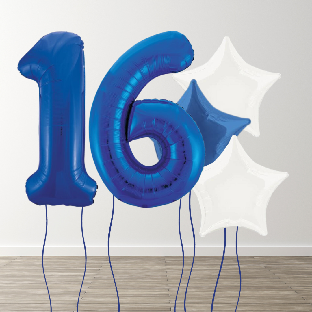 Blue Foil Number Bunch