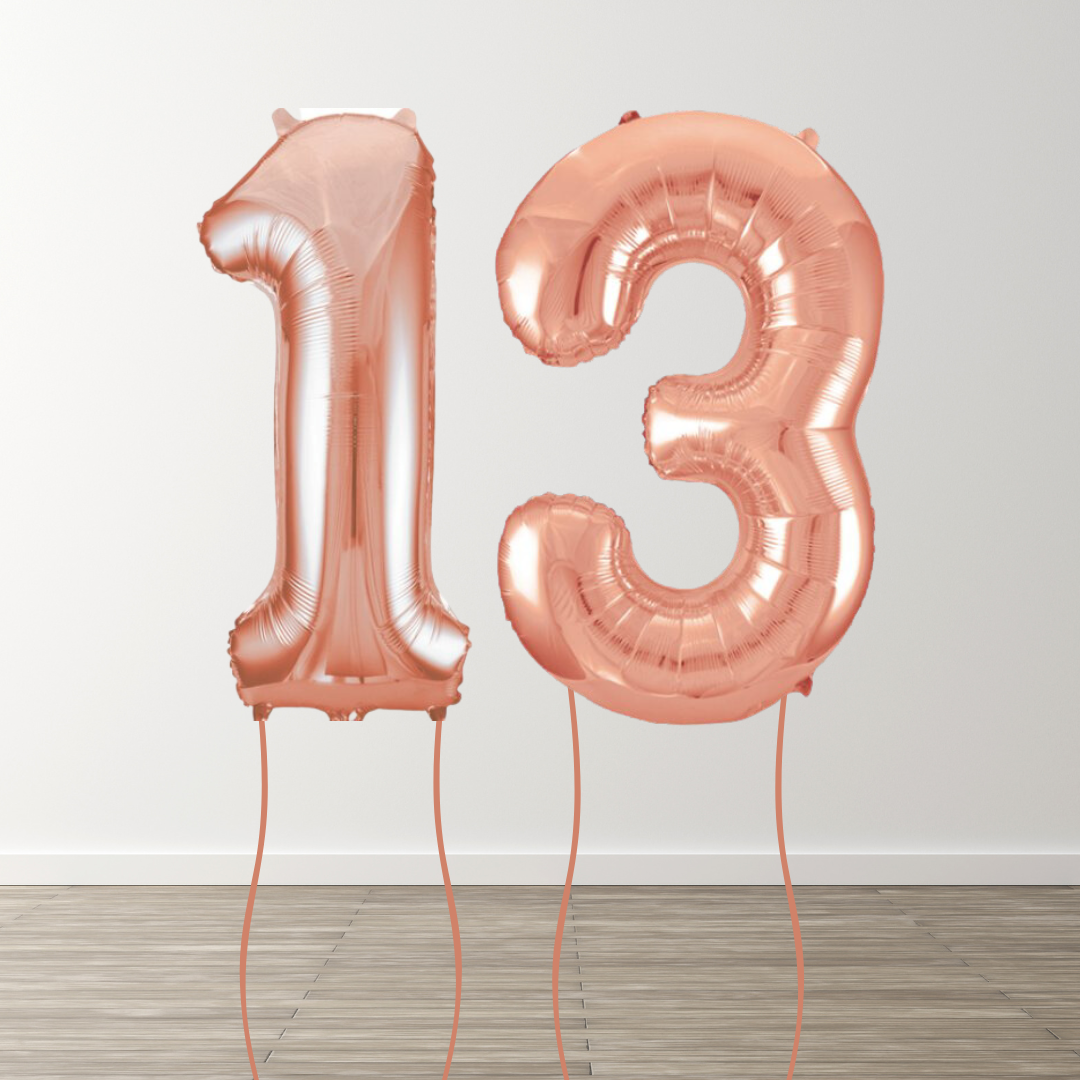 Rose Gold Foil Number Balloons