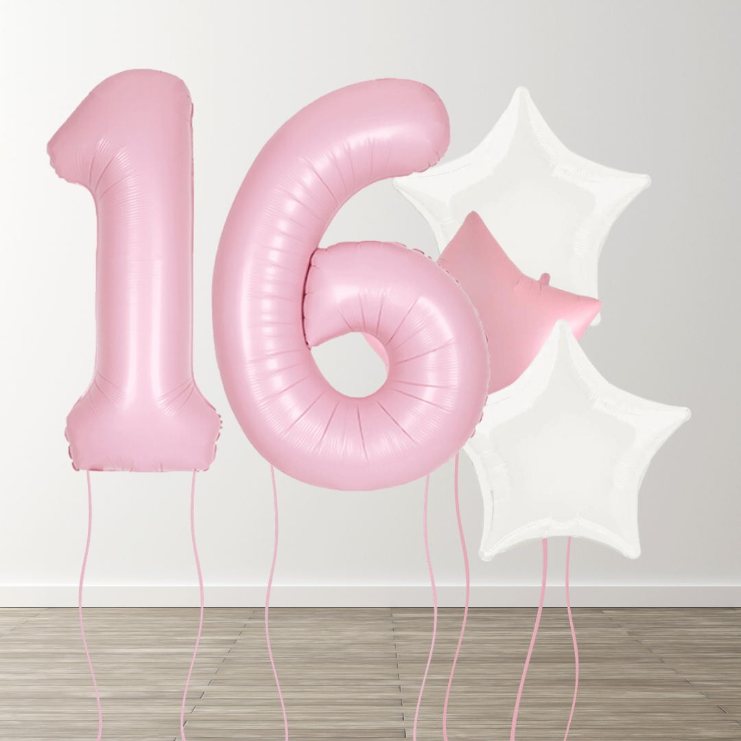 Matte Pink Foil Number Bunch