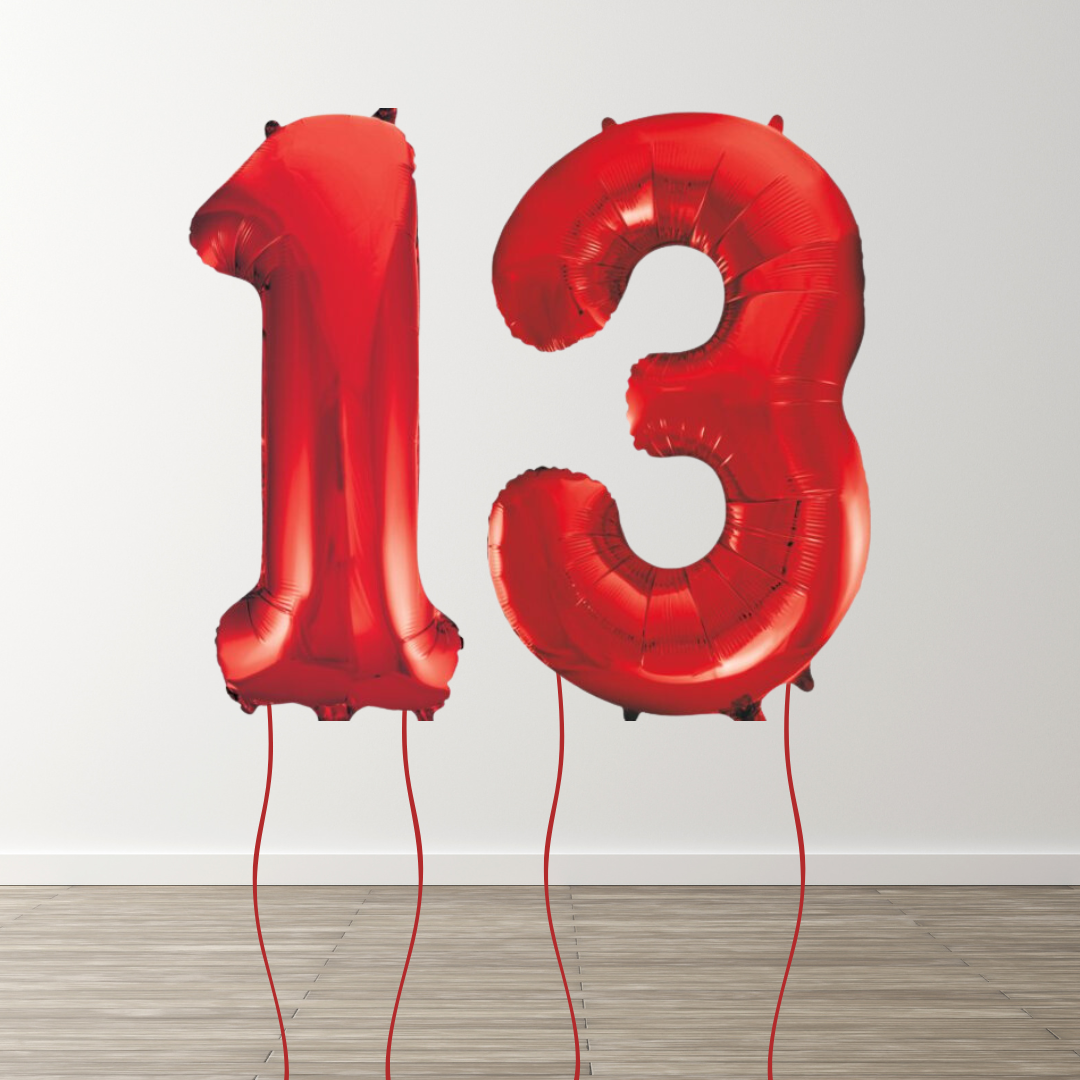 Red Foil Number Balloons