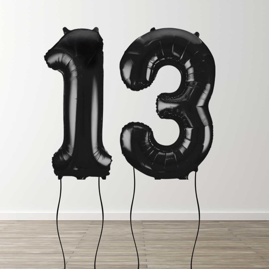 Black Foil Number Balloons