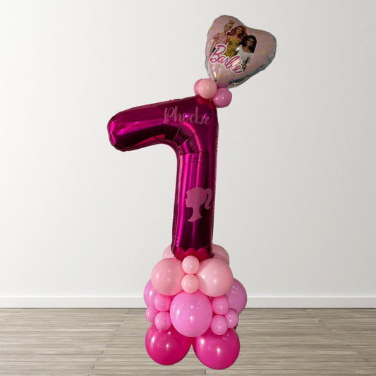 Pink Barbie Balloon Stack
