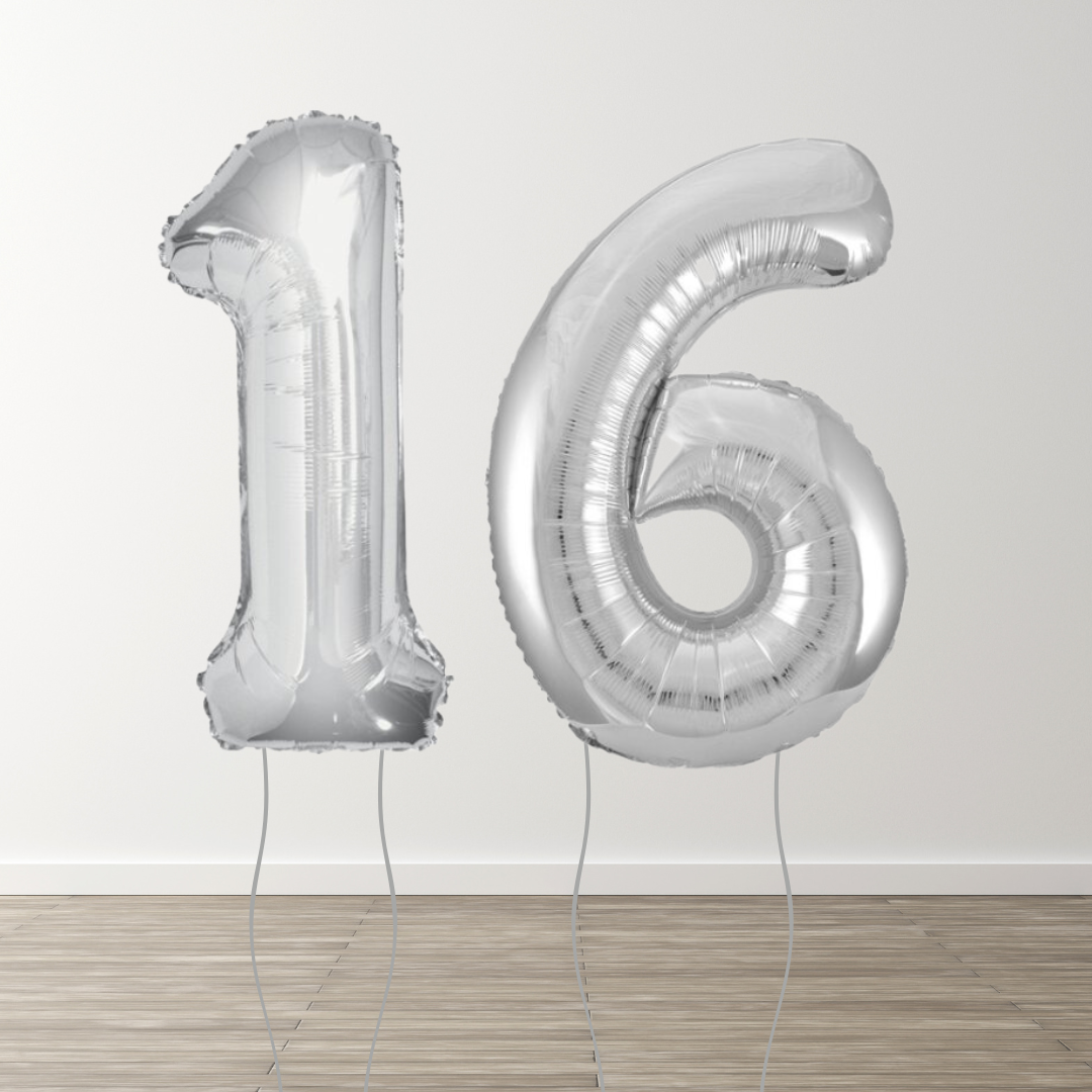 Silver Foil Number Balloons