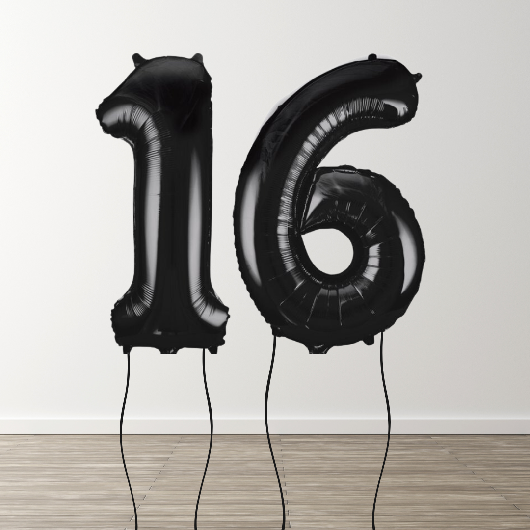 Black Foil Number Balloons