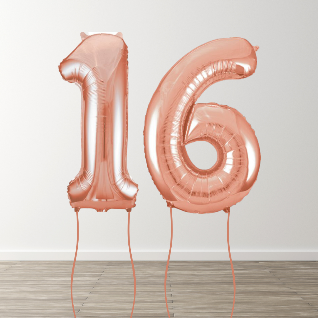 Rose Gold Foil Number Balloons