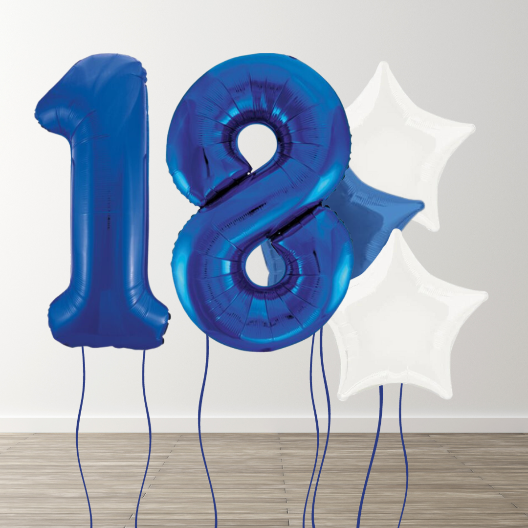 Blue Foil Number Bunch