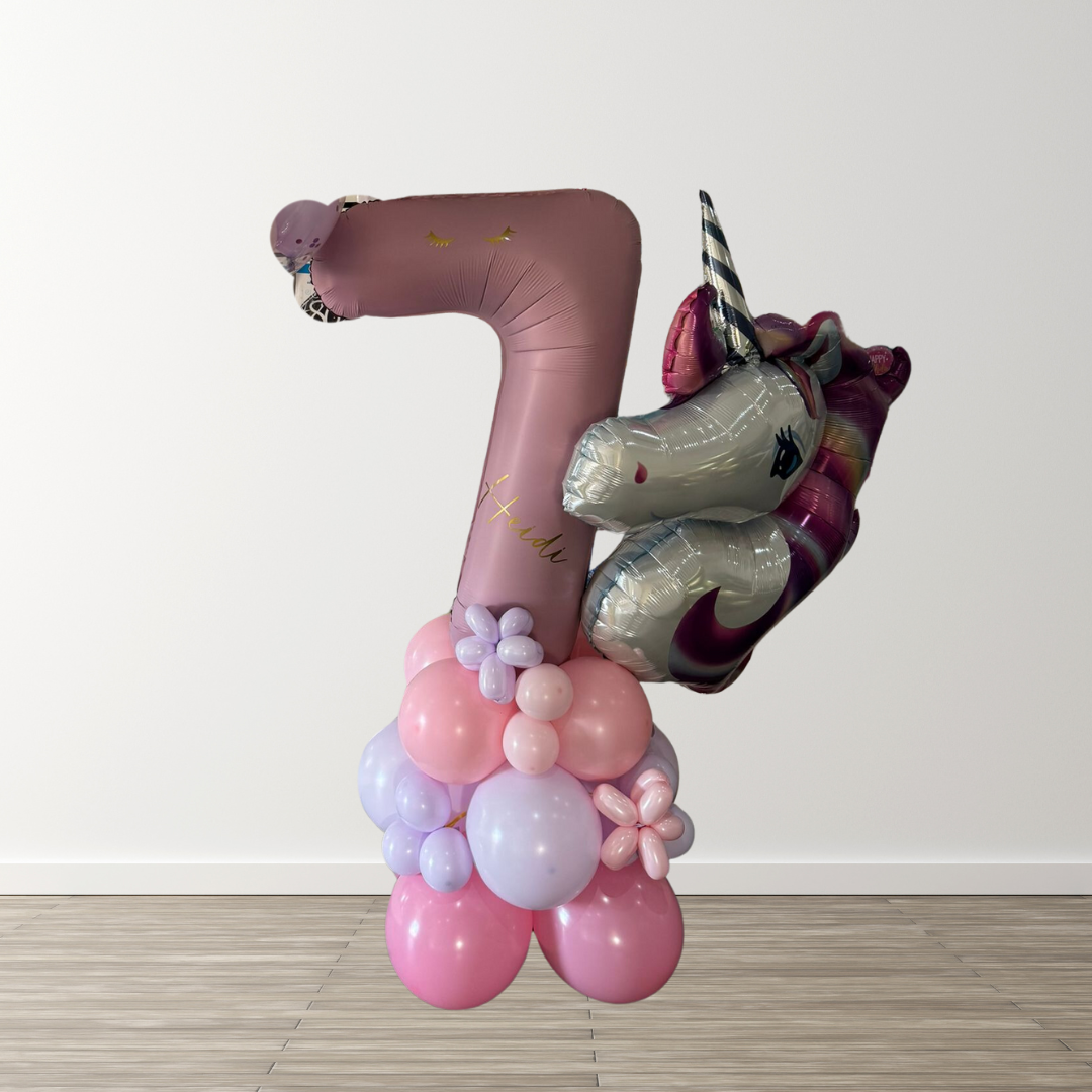 Pink Unicorn Balloon Stack