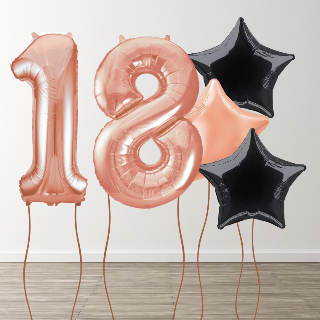 Rose Gold Foil Number Bunch