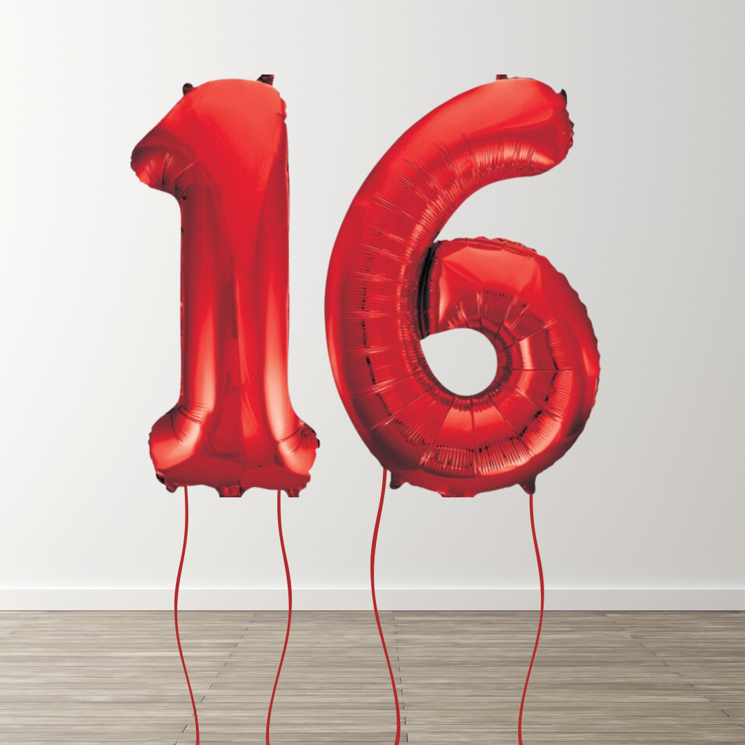 Red Foil Number Balloons