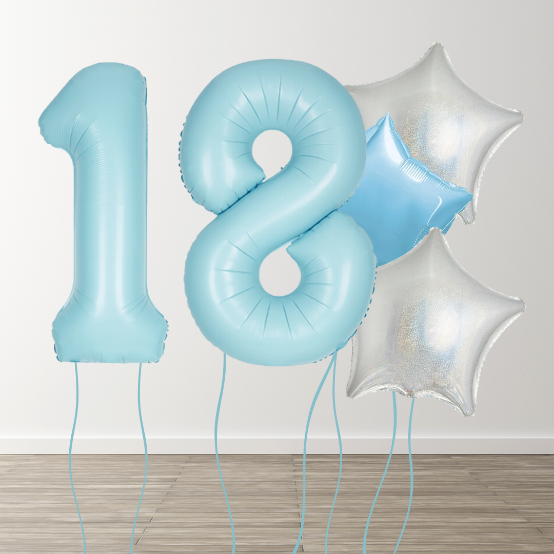 Matte Blue Foil Number Bunch