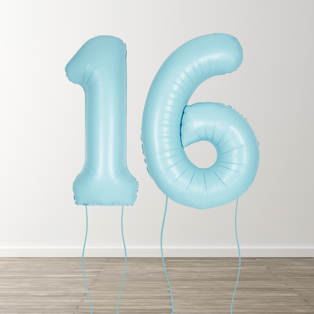 Matte Blue Foil Number Balloons