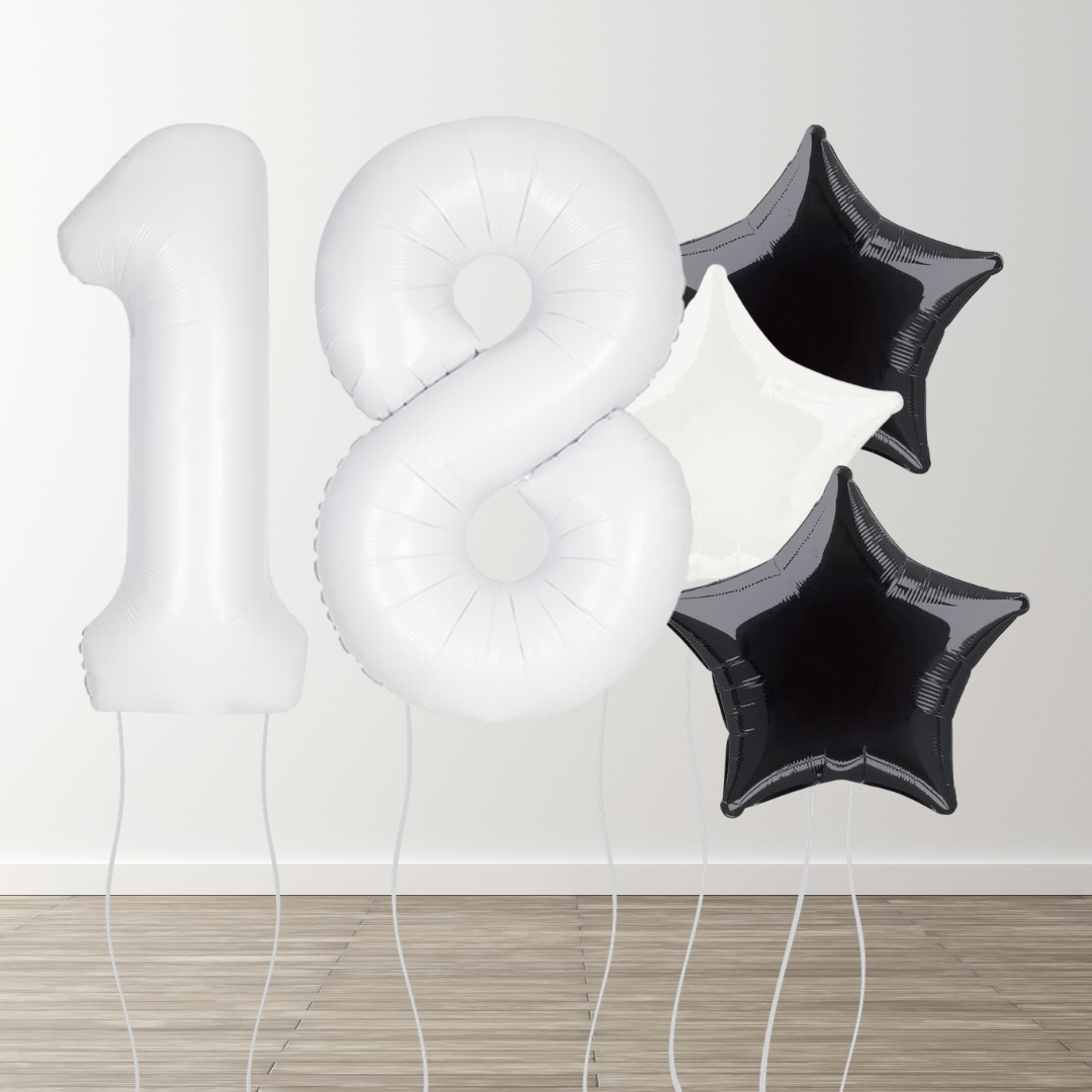 White Foil Number Bunch
