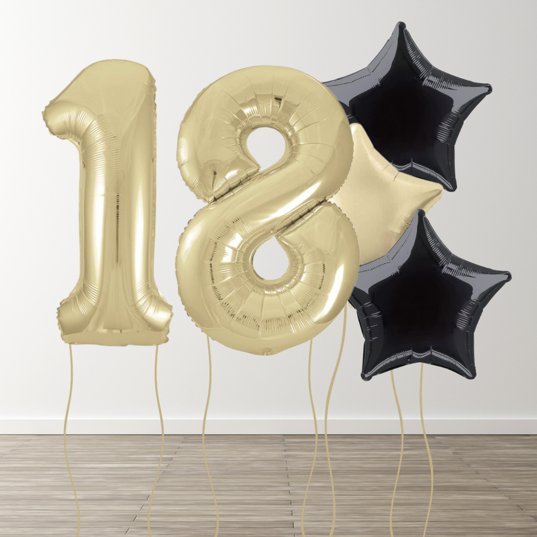 White Gold Foil Number Bunch