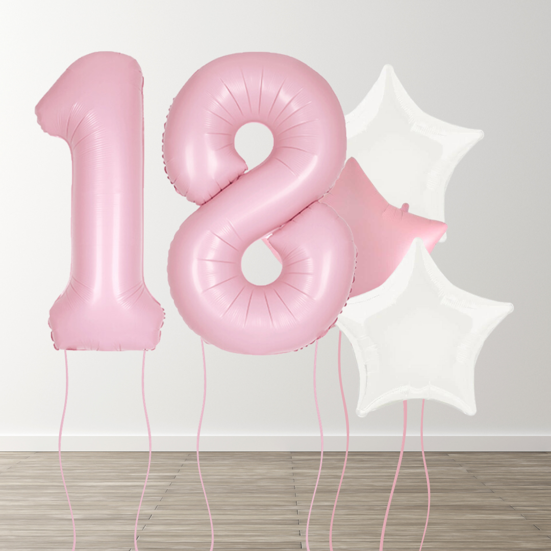 Matte Pink Foil Number Bunch