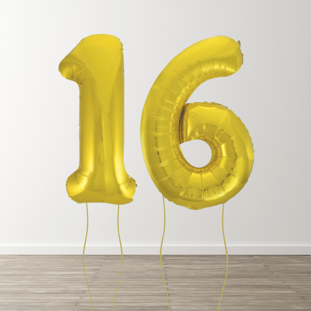 Classic Gold Foil Number Balloons