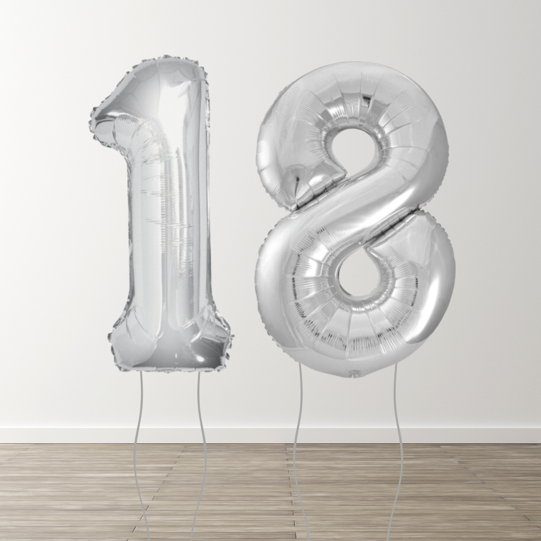 Silver Foil Number Balloons