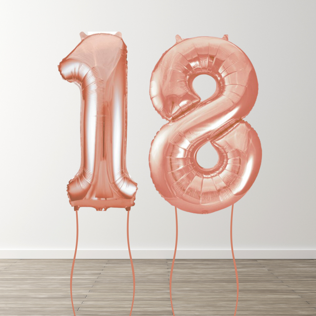 Rose Gold Foil Number Balloons