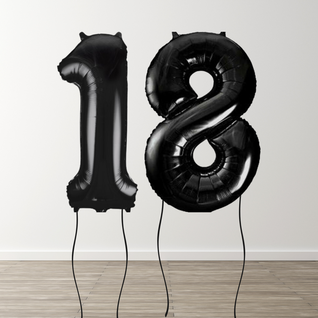 Black Foil Number Balloons