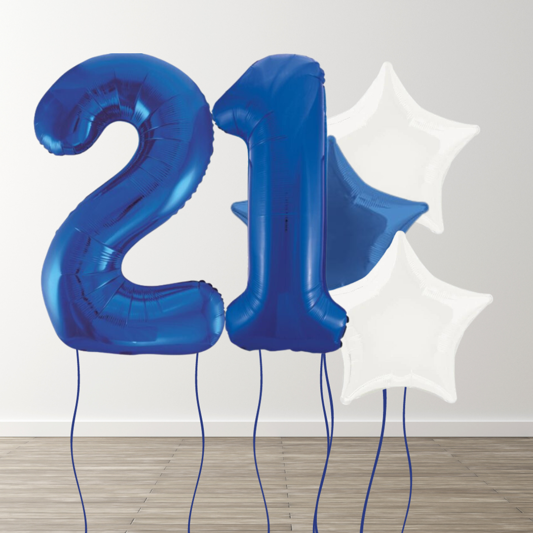 Blue Foil Number Bunch