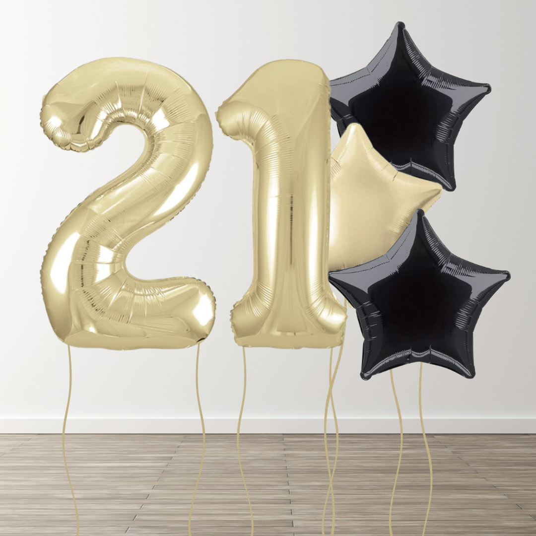 White Gold Foil Number Bunch