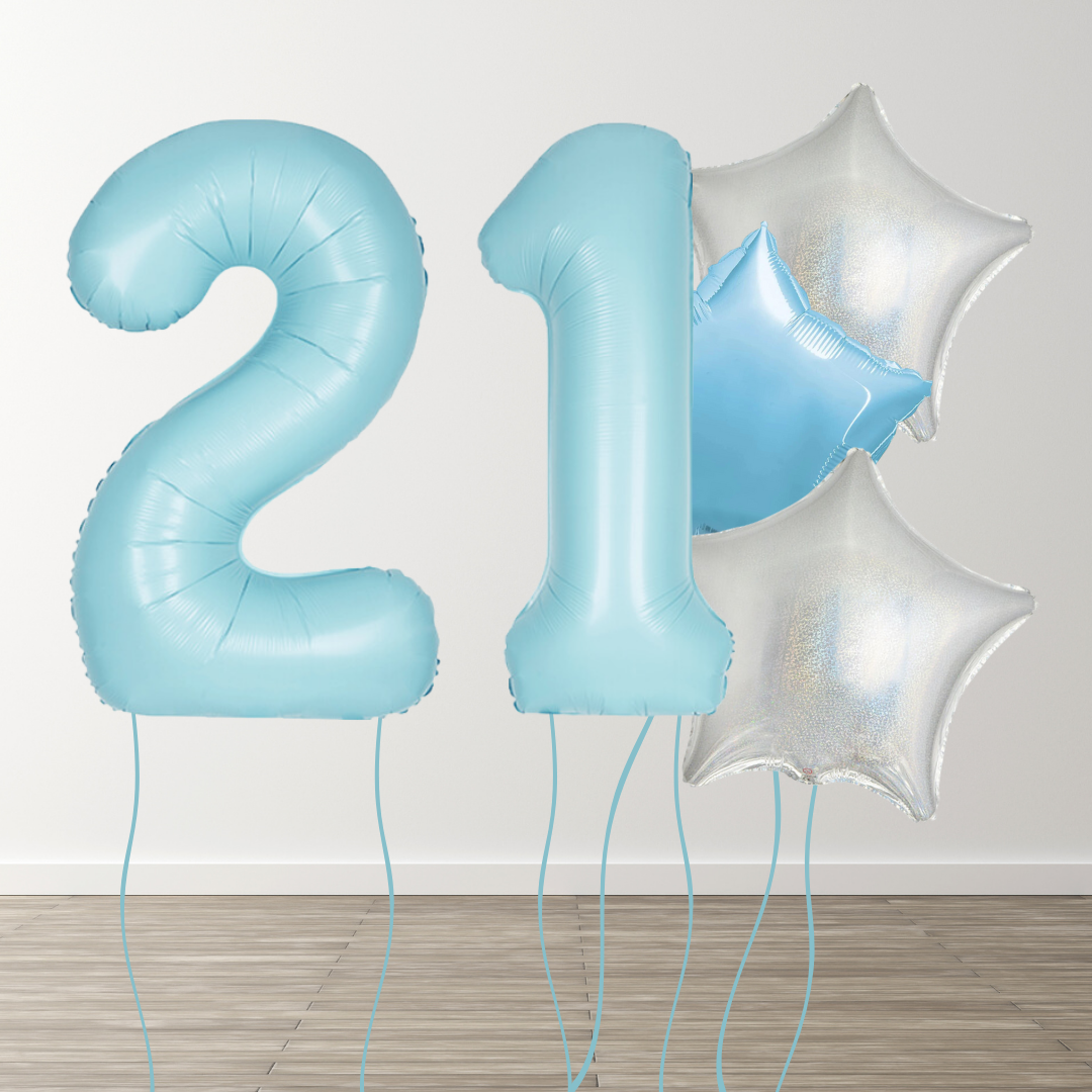 Matte Blue Foil Number Bunch