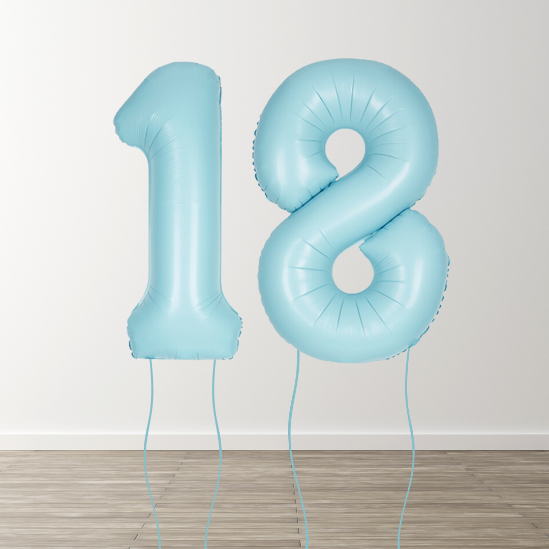 Matte Blue Foil Number Balloons