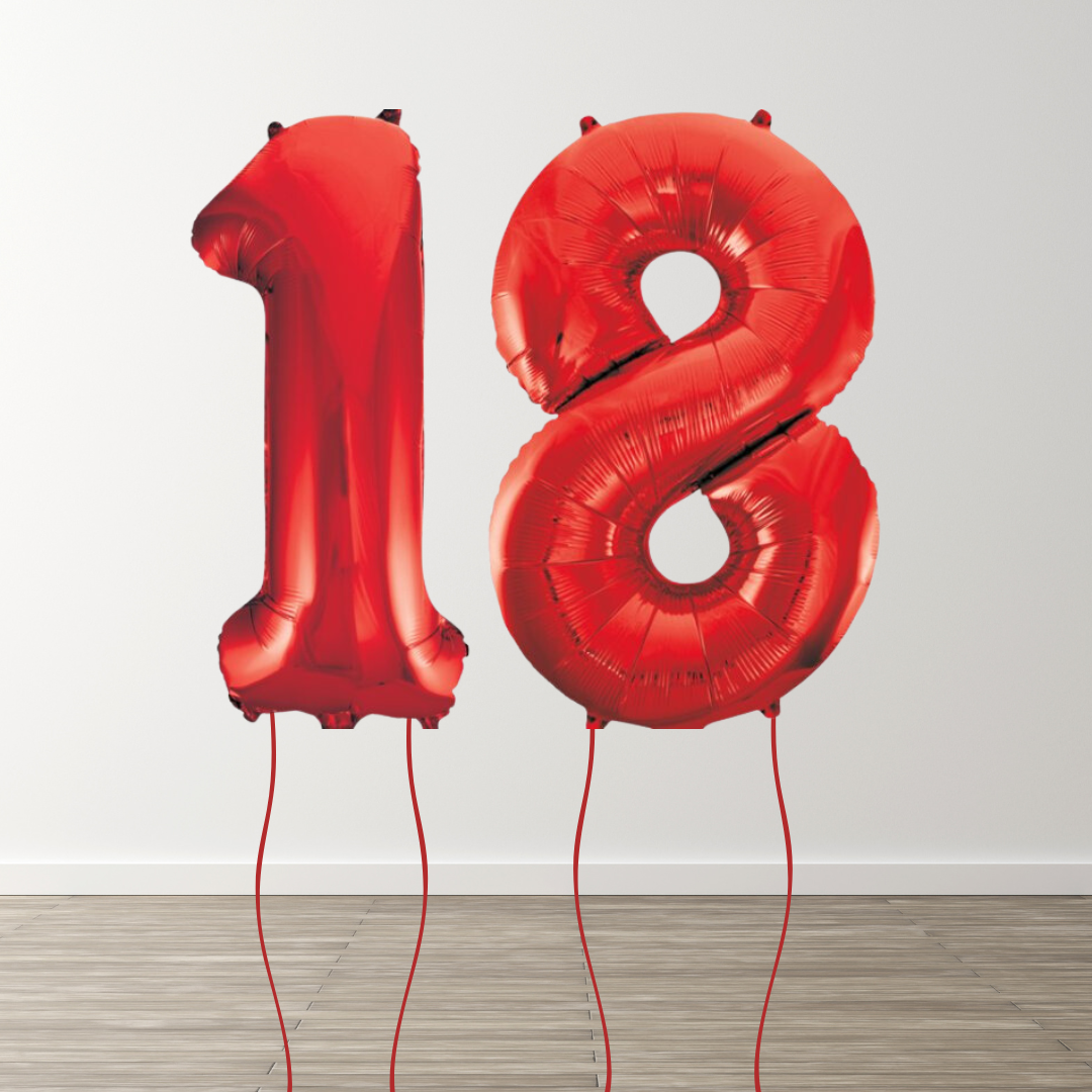 Red Foil Number Balloons