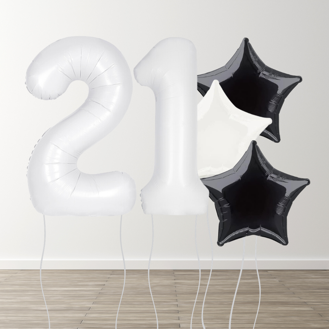 White Foil Number Bunch