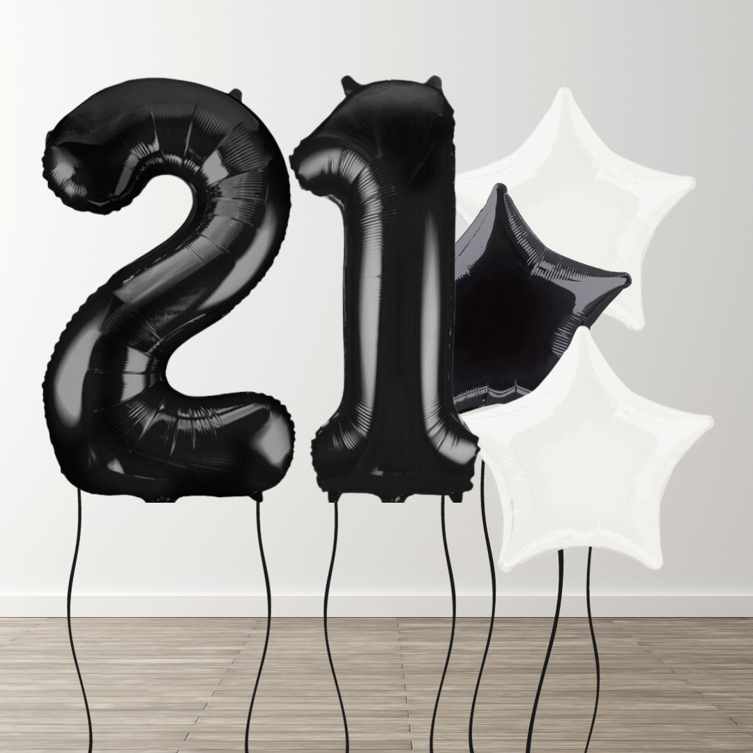 Black & White Foil Number Bunch
